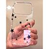 Sweet and Cool Black Stars Are Suitable for IP17Promax Mobile Phone Case Apple 16/15Pro Space Case 14 Transparent New Model.