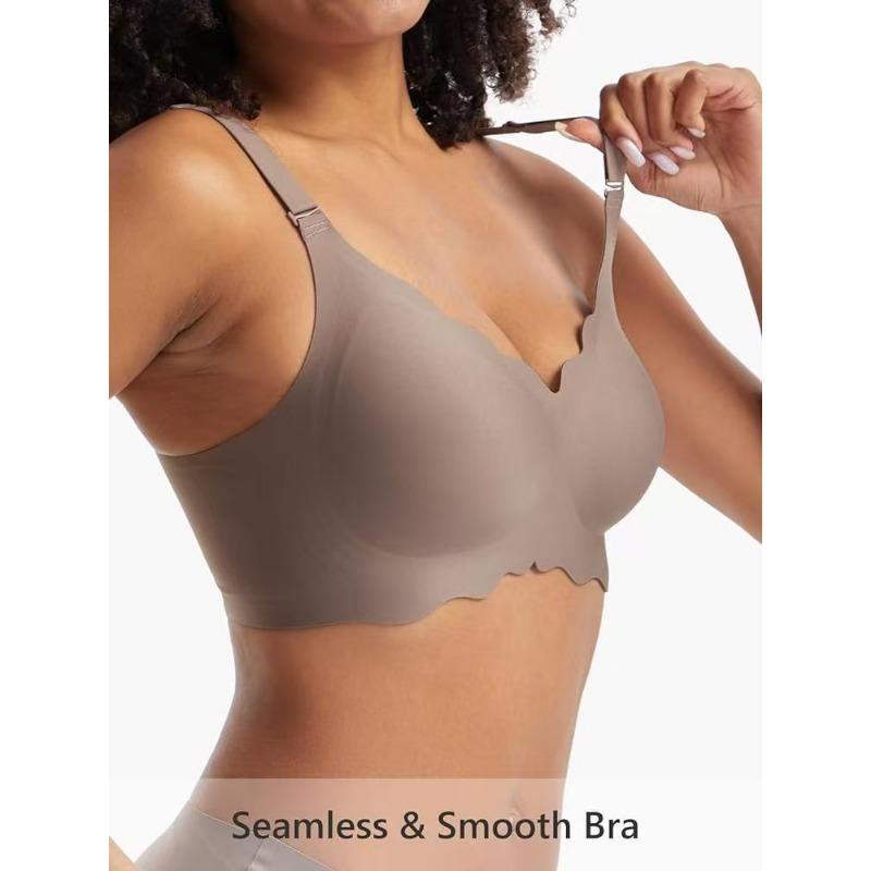 Women S Plus Size Seamless Push Up Bra Thin Wave Edge Summer Underwear
