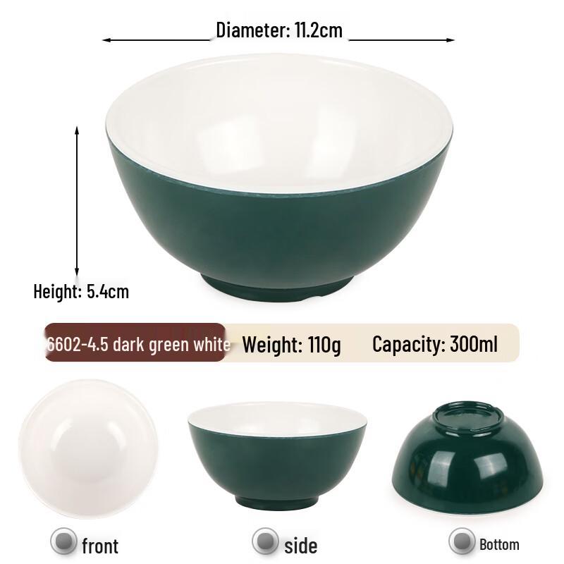 Elegant Two-Tone Melamine Bowls (10-Pack)