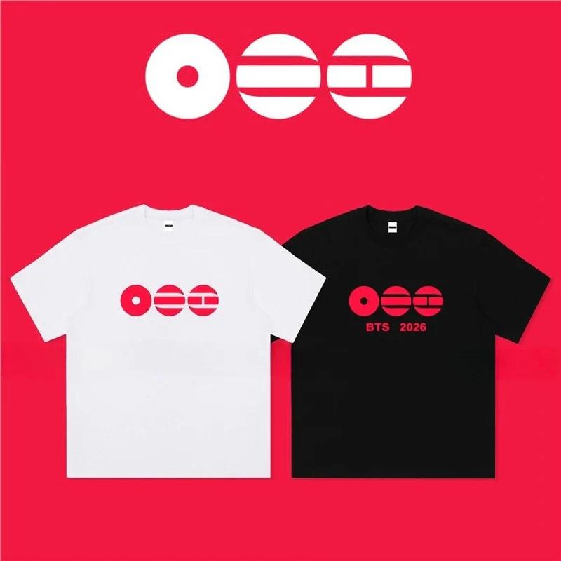 Kpop BTS 2026 Welttournee Arirang Gleicher Stil T-Shirt Herren Damen Mitglieder Namensliste Druck Lässiges Kurzarm-T-Shirt Koreanische Fans Geschenk