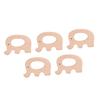 5pcs Wooden Teether Animal Baby Teething Toy DIY Natural Wood Teething Accessories (Elephant)
