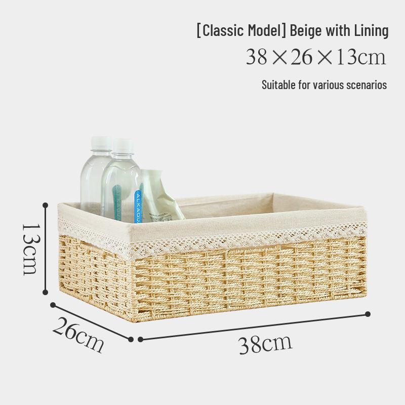 Japanese Style Large Rattan Storage Basket for Clothes, Toys, and Snacks