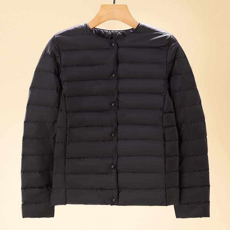 Womens Short Down Jacket V-Neck Long Sleeve Lightweight Warm Winter Coat Plus Size