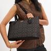 Coach Tragetasche mit Reißverschluss, Signature-Canvas mit schwarzer Lederverkleidung, goldene Beschläge, Damen-Handtasche, Lässig, Täglich, Geschäftsreise, Pendeln CW381-IMXAQ