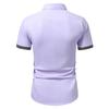 Camicia a maniche corte color block da uomo Primavera Estate Camicie casual da uomo Stile semplice Top 100% Poliestere