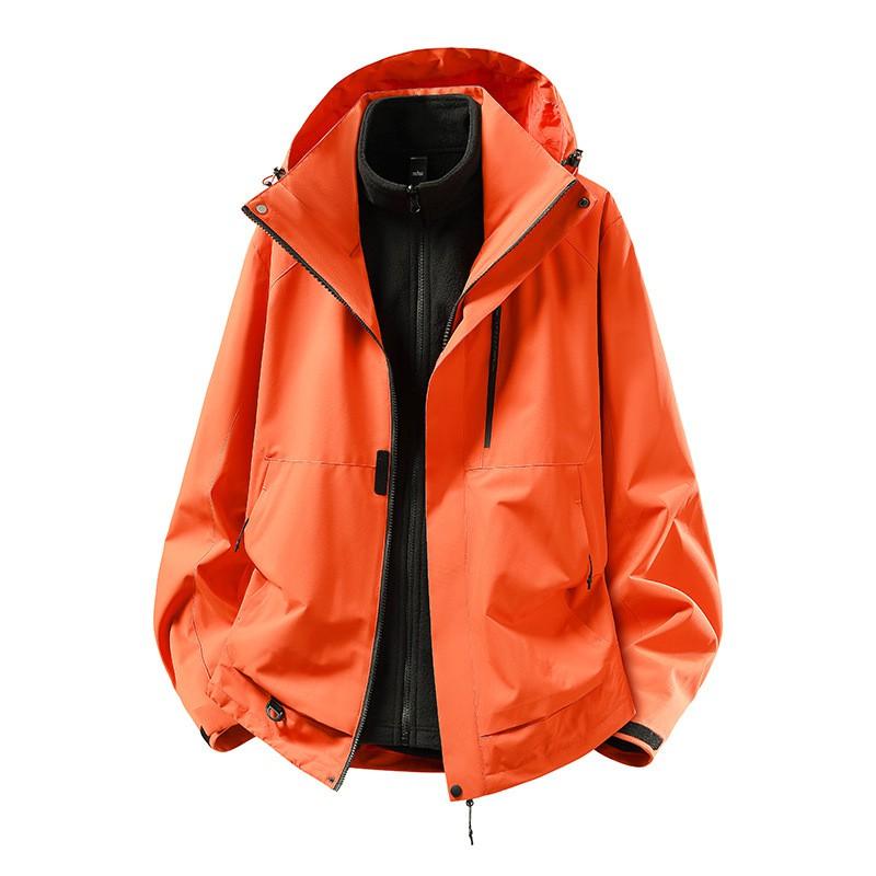 Men Women 3-in-1 Waterproof Windproof Hiking Jacket With Removable Fleece Liner Camping Fishing Mountaineering Winter