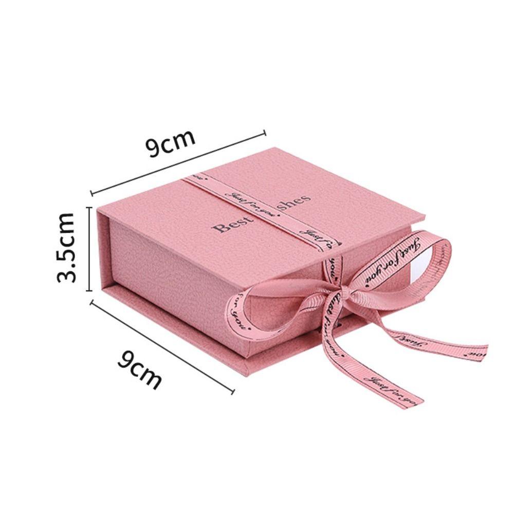 Paper Bowknot Ribbon Ring Earring Storage Case High-end Jewelry Packaging Case Portable Gift Box