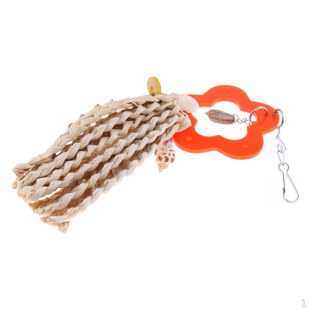 Natural Loofah Bird Chew Toy for Parrot Budgie Parakeet ,Easy Hanging,Bird Cages Decor