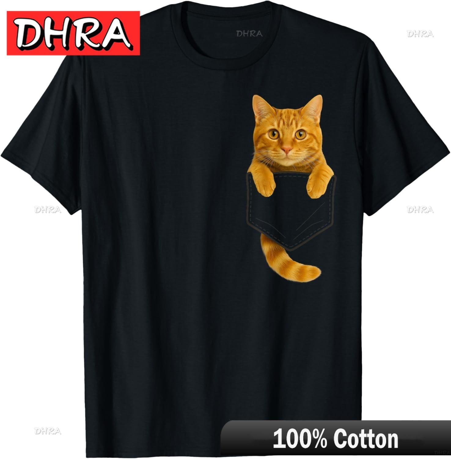 Cute Tabby Cat Pocket Funny Gifts Cat Mom Cat Dad Cat Lover Unisex TShirt Featuring Tee Shirt Unisex Aesthetic Casual Top 4XL