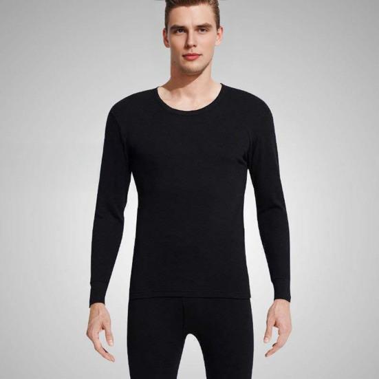 Pánské termoprádlo Dlouhé spodky Set Ležérní dvoudílný outfit Zima Udržujte v teple Top a kalhoty s dlouhým rukávem do chladného počasí