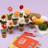 3/6pcs Crochet Potted Flower Kit for Beginners with Video Tutorial Cotton Knitting Yarn Thread Needles Hooks Knit Tool Set