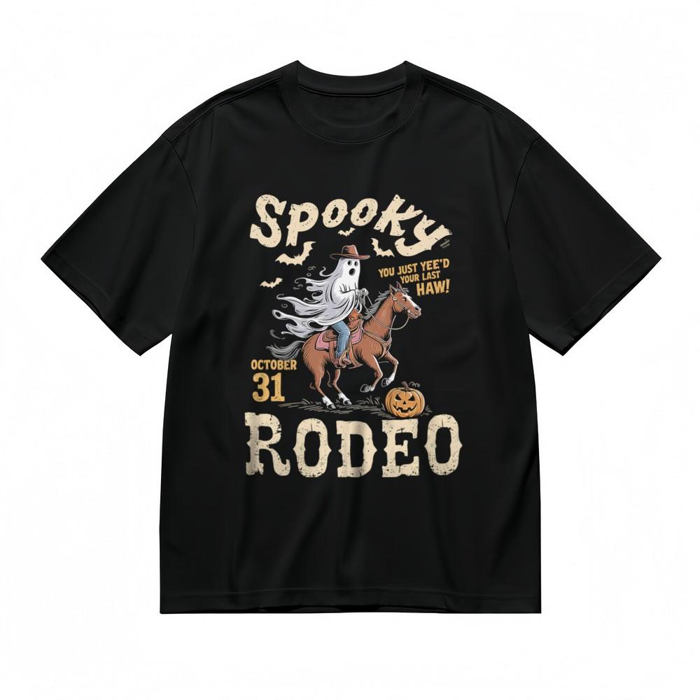 

Women s Fashion Classic T-Shirt Spooky Horse Rider Pumpkin Design 100%Cotton Tee XL