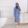 Women's Hooded Candy Stripe Bathrobe - Absorbent Sleepwear with Drawstring