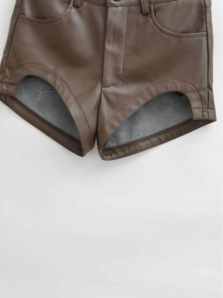 High-Waisted PU Leather Shorts - Women's Winter Butt-Lifting, Sexy Hip-Hugging Hot Pants, American Spicy Girl Style