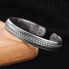 Vintage Thaise Zilveren Weefoppervlak Manchet Armband voor Vrouwen Mannen Creatief Etnisch Ontwerp Handgemaakte Armbanden Sieraden Cadeau