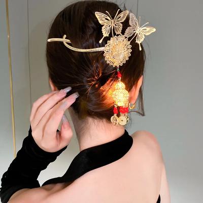 Fashion Wind Can Shine Gourd Coin Hairpin Butterfly Flower Hairpin Fashion Headwear Versatile Hair Accessories Female