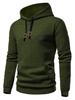 European Long Sleeve Hooded Men's Hoodie with Drawstring Jacquard Checkered Patchwork.
