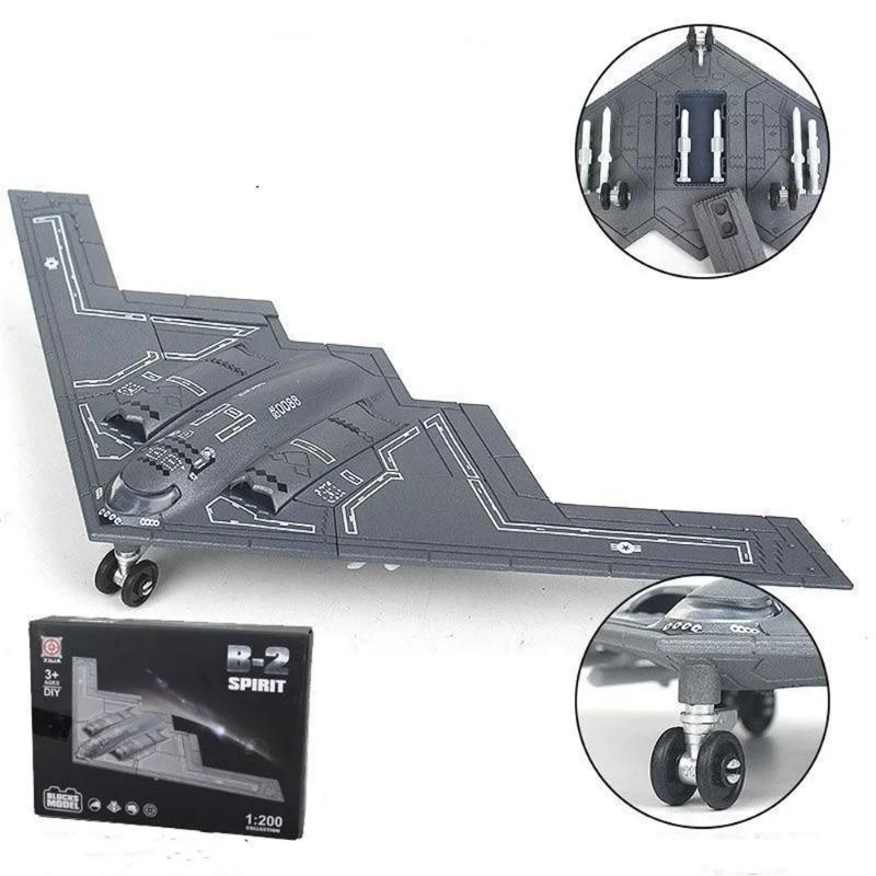 Toy Planes US Air Force B-2 Model 1:200 Scale A Ghost Bomber ABS Die-Cast Aircraft Model Building Blocks Toy Collection Gift