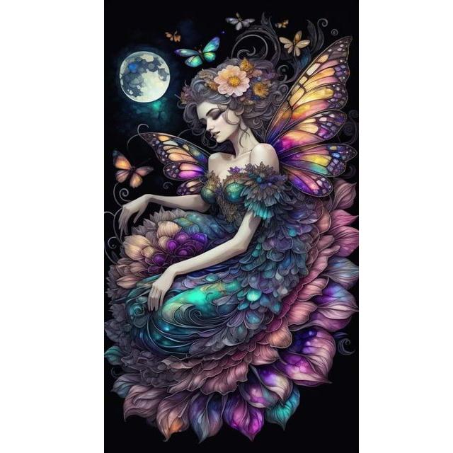 Buttferfly Fairy Woman 5D Diamond Painting Portrait Full Drill Diamond Mosaic Woman Embroidery Flower Picture Rhinestone Art U40