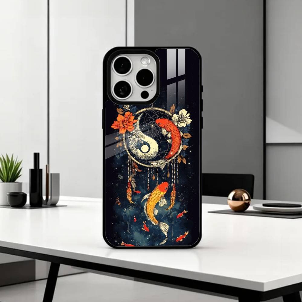Y-Yin Yang Koi Fish Zen Art   Phone Case For iPhone17,16,15,14,13,12,11 Plus,Pro Max Magnetic For Magsafe Wireless Charging