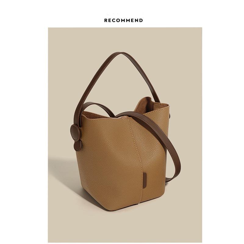 

Advanced sense of foreign style small bag women s 2025 new niche portable vegetable basket bag fashion shoulder bucket messenger bag коричневый