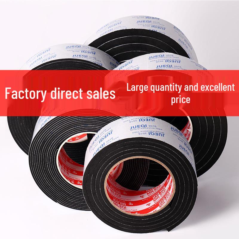 Mileqi Black & White EVA Foam Tape 1-3mm - Soundproof, Seal, Shock Absorbent, Single-Sided Adhesive