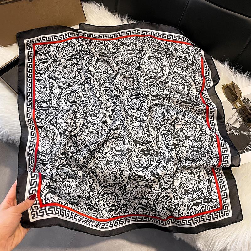 Women S 70cm Square Silk Like Scarf Spring Versatile Fashion Neck Scarf