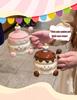 Ceramic Baby Foot Birthday Mug with Lid, High-Quality Gift Box for Girls