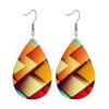 2 Pairs Unique Abstract Multicolor PU Leather Earrings Fashion Earrings Lightweight & Trendy for Daily Wear Elegant Earrings Party Earrings