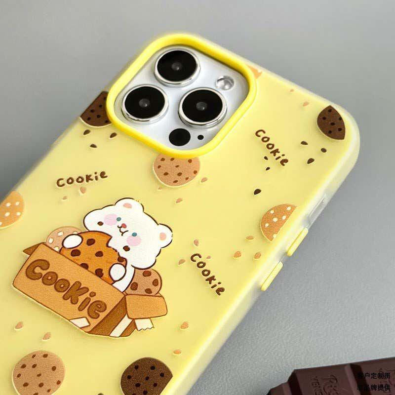 Biscuit bear is suitable for Apple 16/17promax mobile phone case iPhone15 skin scrub 13/12 jelly 14.