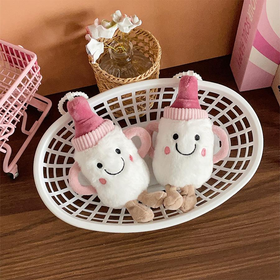 

Cartoon Baby Bottle Doll Plush Toy Bag Pendant Yogurt Doll Keychain Amusement City Claw Machine height about 14cm
