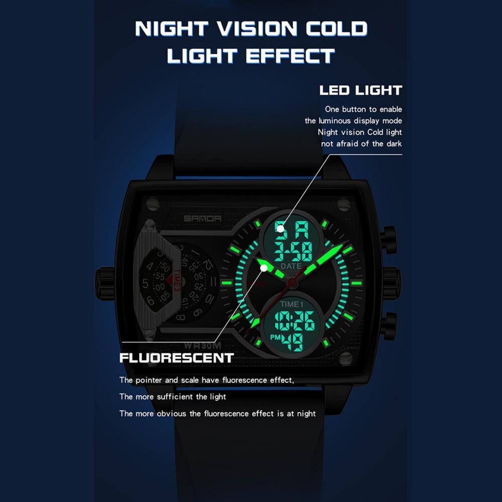 Часы SANDA Модные деловые электронные часы Trend Cool Электронные часы — фото 4