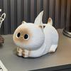 Ceramic Cartoon Cat Tissue Box: Creative High-End Napkin Holder for Living Room 