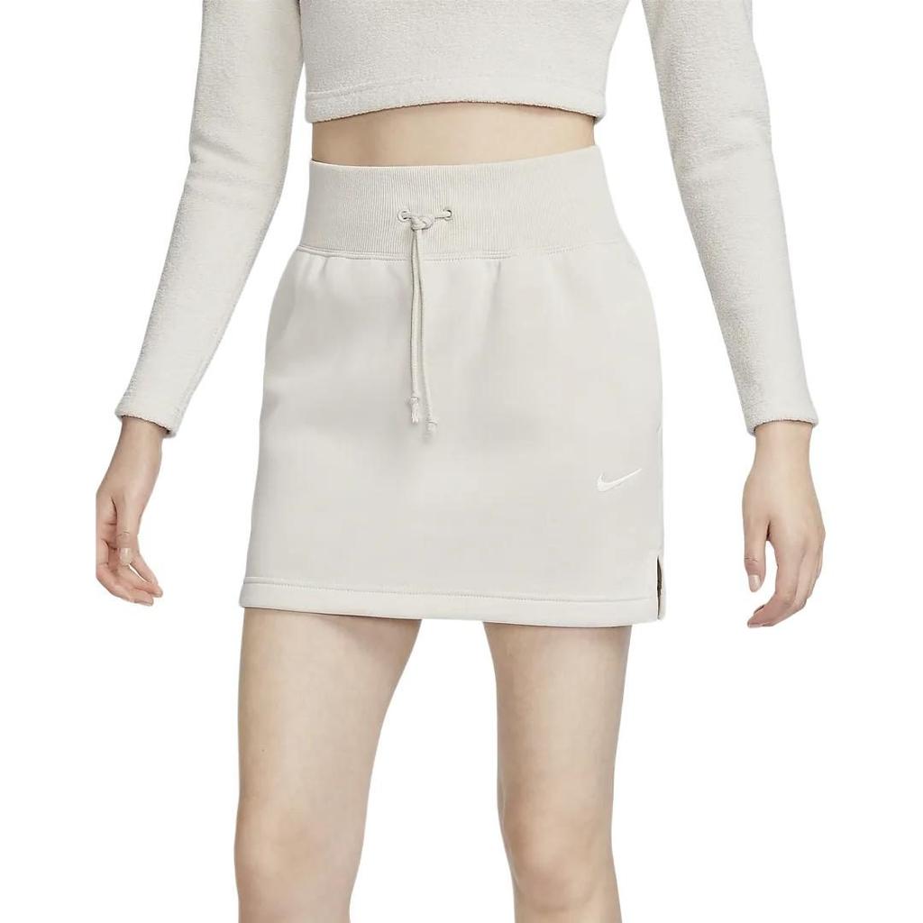 Nike Sportswear Phoenix Fleece Solid Color Fleece Lined Slim Fit Comfortable Half Length Casual Short Skirts Women's FV6319-104