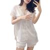 Short-Sleeved Shorts Slim-Fitting Simple Summer Pajamas Women'S Lace Court Style Princess Loungewear Can Be Worn Outside
