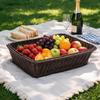 Rectangular Rattan Storage Basket Lightweight for Kitchen Counter, Pantry