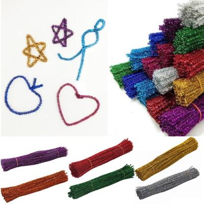 Shimmering Tinsel Craft Stems Sparkly Metallic Pipe Cleaners Pack of 100