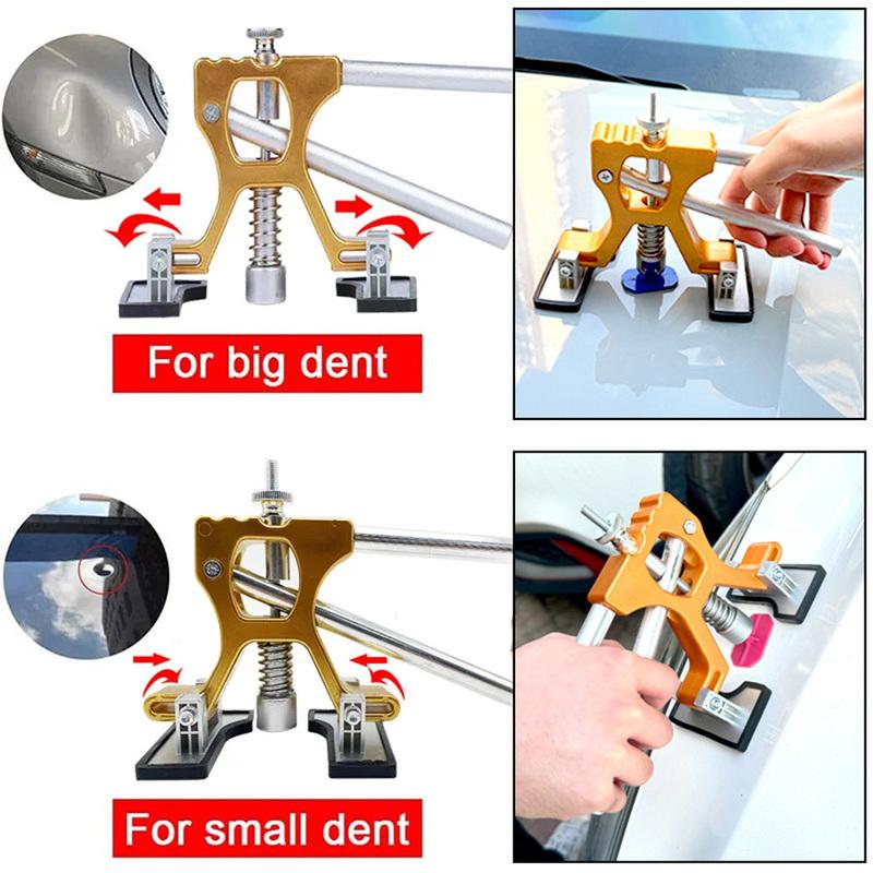 Kit de débosselage pour carrosserie, extracteur de bosses doré pour carrosserie, pour l'élimination des bosses mineures et profondes