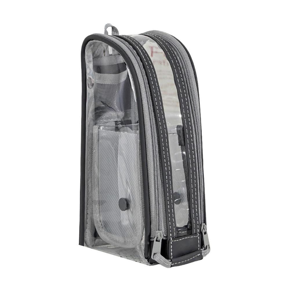 

2-in-1 Standing Pencil Case Portable Vertical Pen Holder Desk Supplies Holders сірий