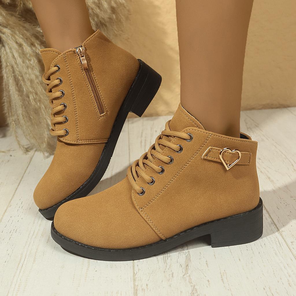 Fashion 2025 New Women Boots Spring Winter Ankle Boots Women Comfortable High Heels Boots High Quality Lace-up European Ladies Shoes