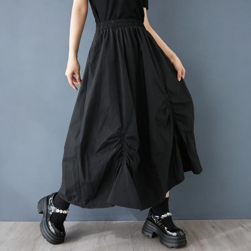 Plus Size High Waist Black Vintage Summer Casual Loose Long for Woman Skirts Womens Skirt