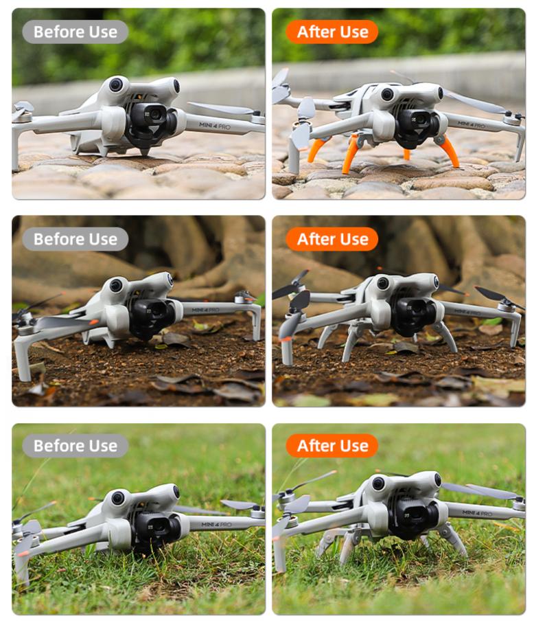 DJI Mini 4 Pro Foldable Landing Leg Sled - Orange