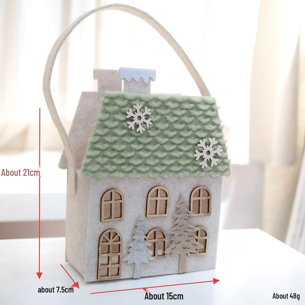 

Jade Green Felt Apple Bag - Christmas Eve Gift Tote