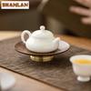 110ml Boutique Sheep Fat Jade White Porcelain Teapot Elegant Officer Hat Pot Tea Brewing Kettle with Strainer Cha Supplies Gift