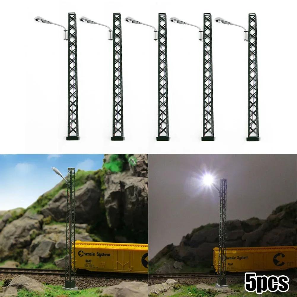 Model Railway Lights Lamp 5Pieces Gauge H0 Light LED Lattice Mast Light Layout LED Lamp High Quality Brand New