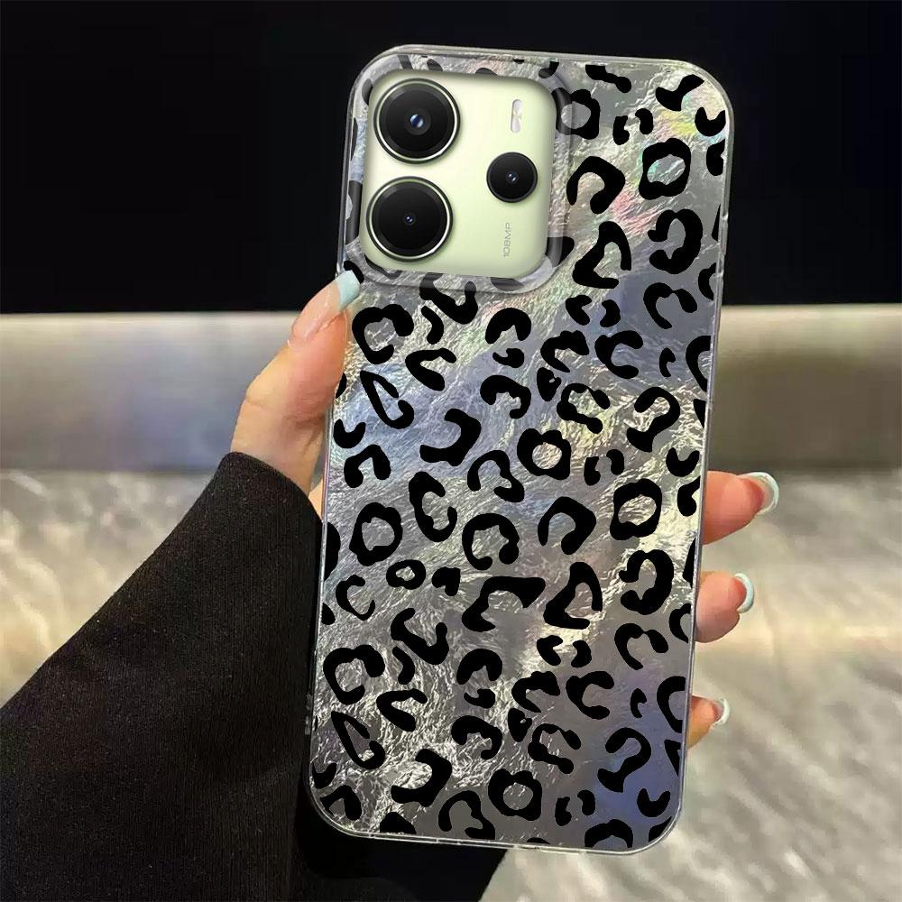 Korean Amber Gold Leopard Print Phone Case for Xiaomi Redmi Note 15 14 13 12 11 10 10S 8 9 Pro 15C 9C 13C 14C A3 11S 9C Cover