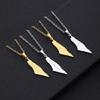 Vintage ISR PS Map Pendant Necklace Women Men Fashion Jewelry Gift