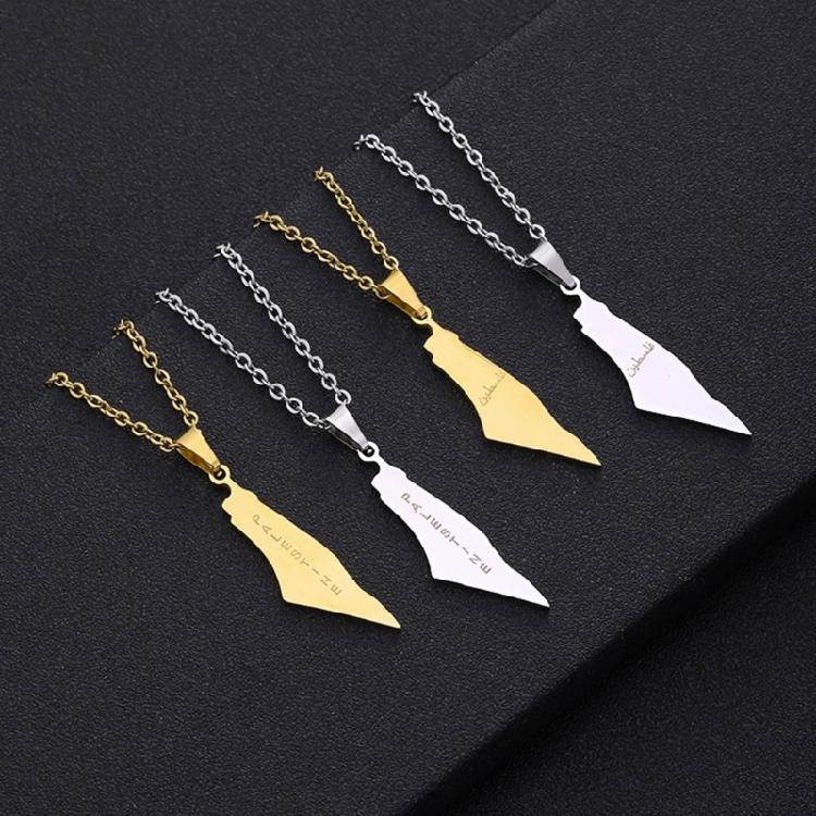 Vintage ISR PS Map Pendant Necklace Women Men Fashion Jewelry Gift