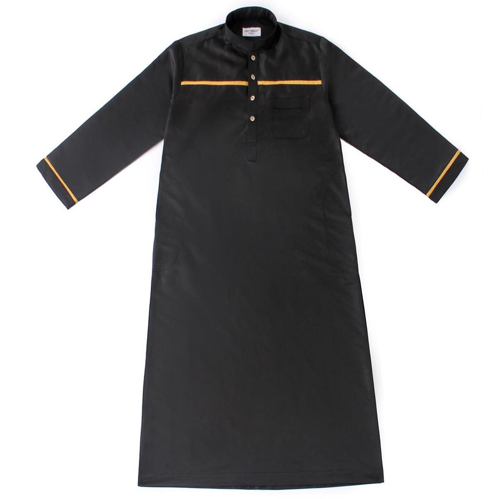 Middle East Casual Men's Stand-Up Collar Robe - Loose Fit, Hot-Selling Back Design