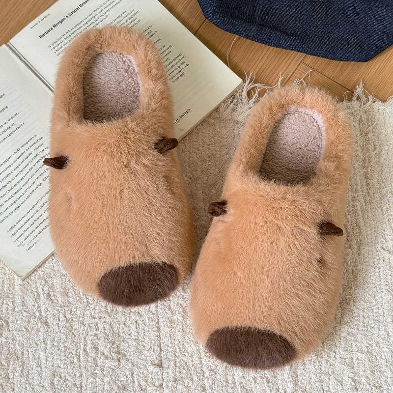 New plush slippers women's autumn and winter indoor warm home wool cotton slippers men